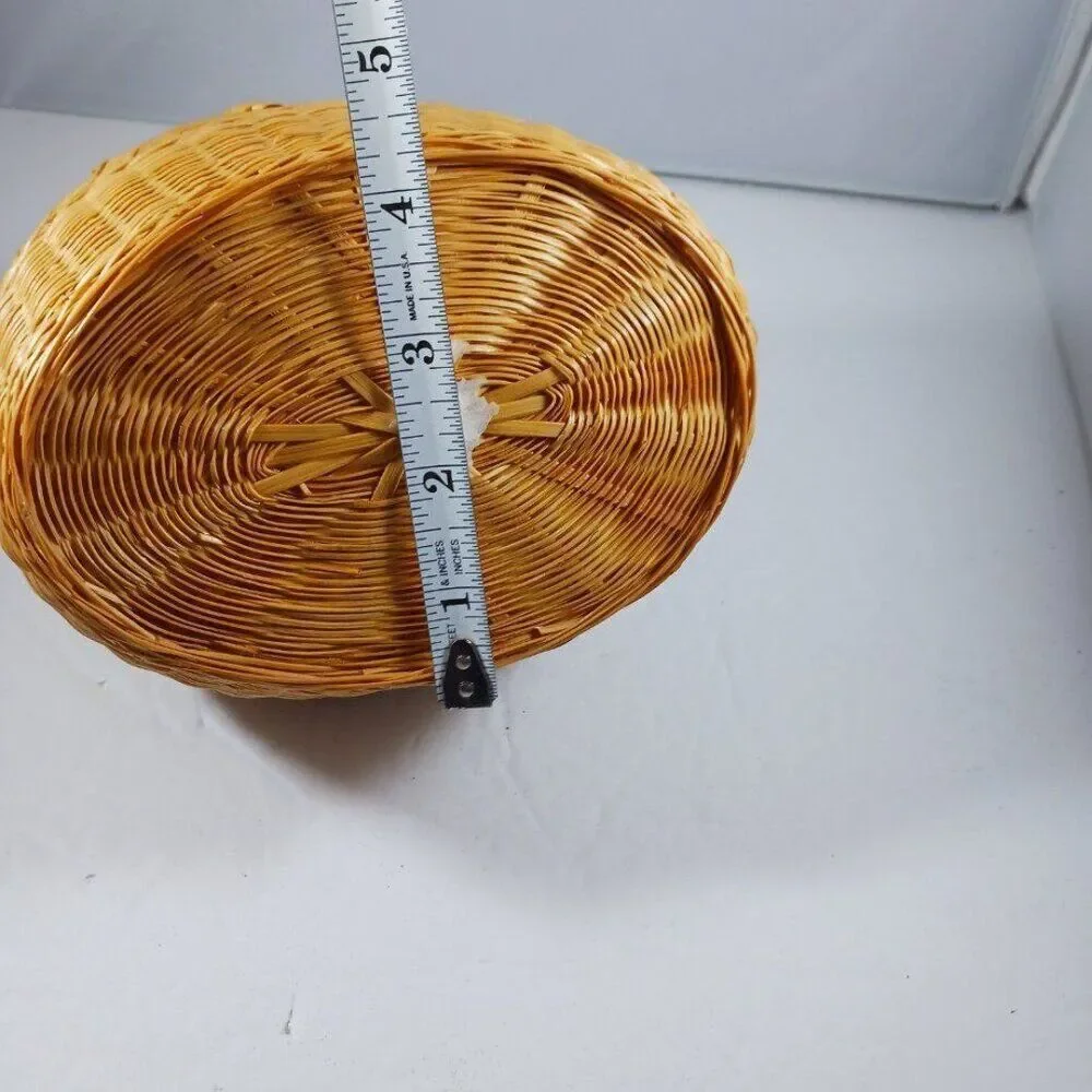 Vintage Wicker Basket-Rabbit Missing Eyes